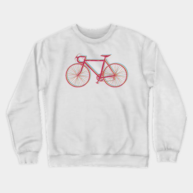 Road Bike Offset Crewneck Sweatshirt by TheWanderingFools